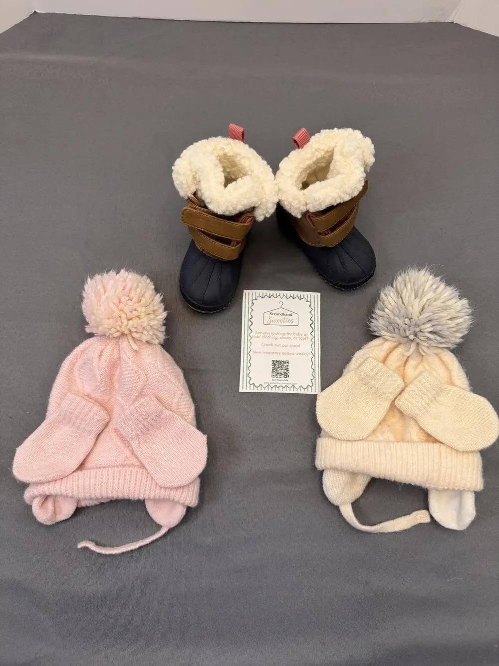 Cozy Toddler Winter Bundle – Boots + 2 Hat & Mitten Sets #608